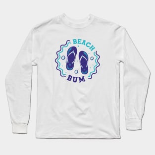 Beach Bum // Fun Summer Flip Flop Badge Long Sleeve T-Shirt